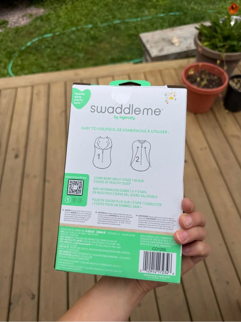 SwaddleMe by Ingenuity Gray and White Elephant Print Swaddle Pod